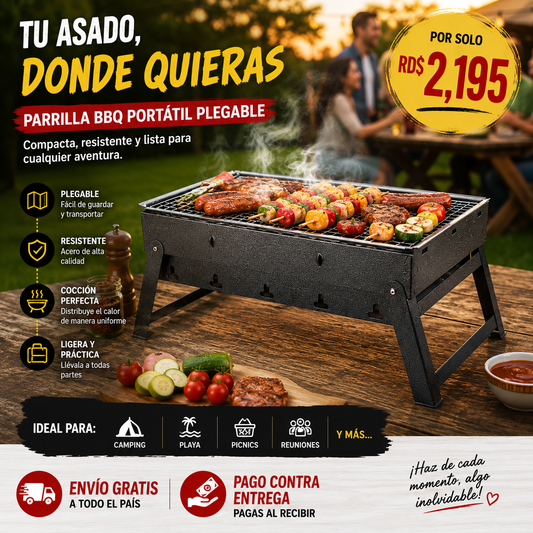 🔥 Parrilla BBQ Portátil Plegable
