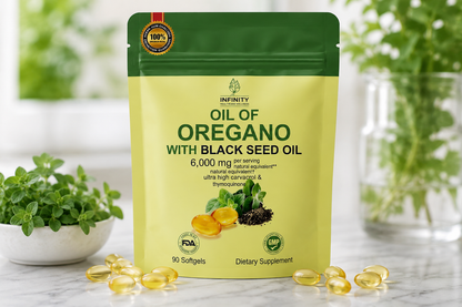 ORÉGANO OIL + BLACK SEED OIL 6000 MG (90 SOFGELS)