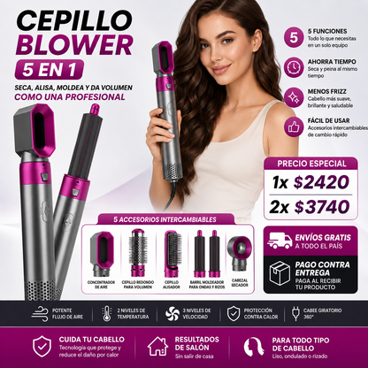 Cepillo Blower 5 en 1 Profesional