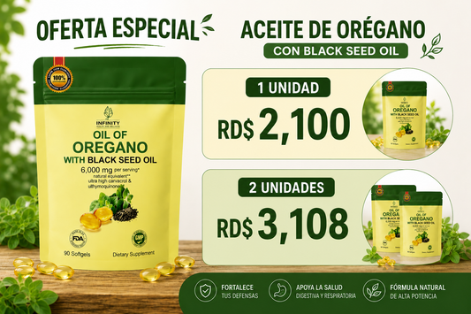 ORÉGANO OIL + BLACK SEED OIL 6000 MG (90 SOFGELS)