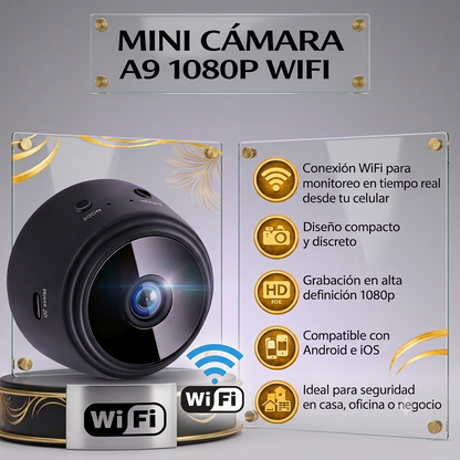 Mini Cámara de Seguridad WiFi A9 1080P | Protección Discreta para lo que más Importa