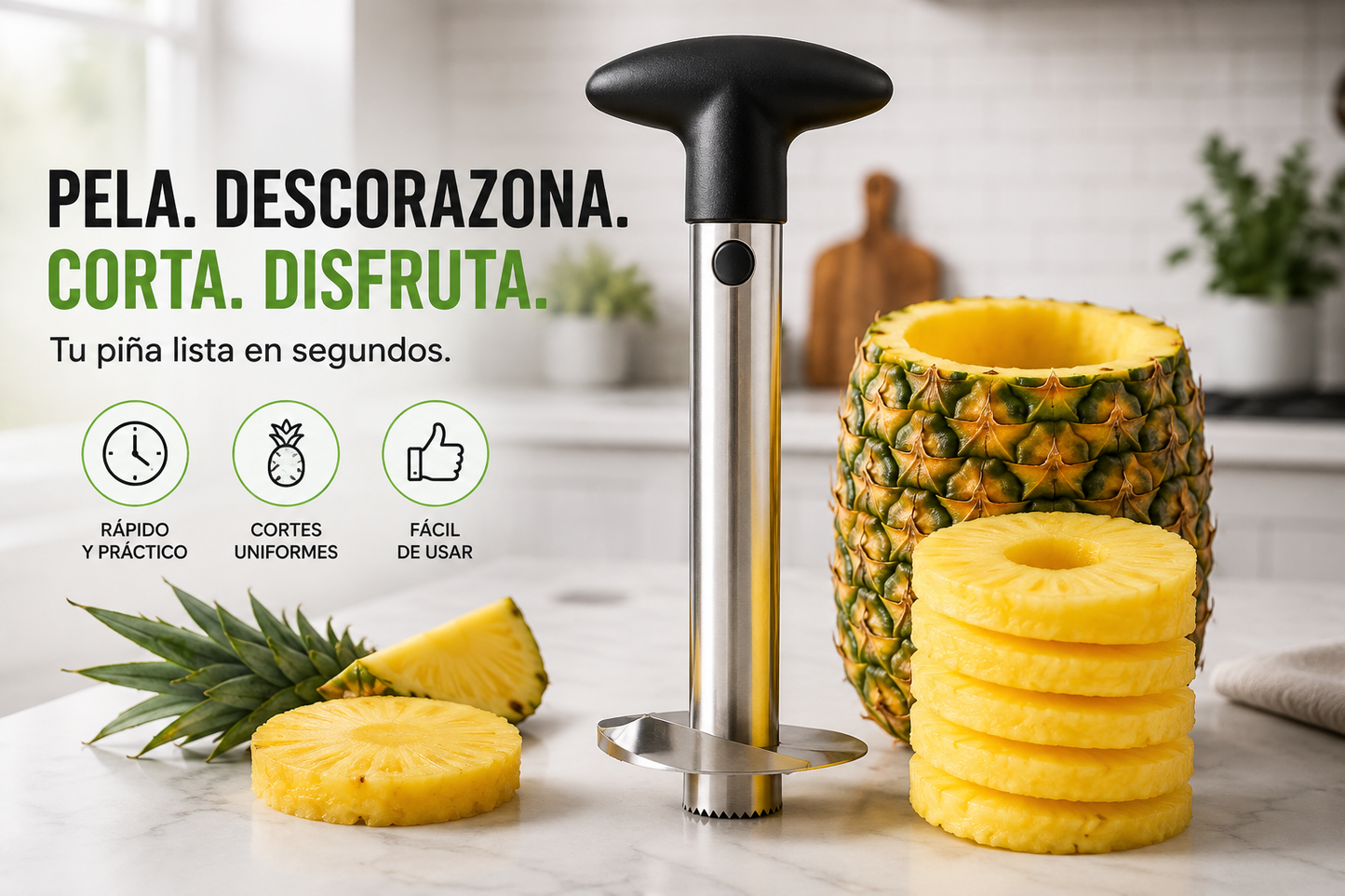 Pelador de Piña de Acero Inoxidable | Fácil, Rápido y Práctico