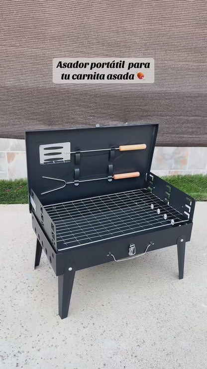 Parrilla BBQ Portátil con utensilios