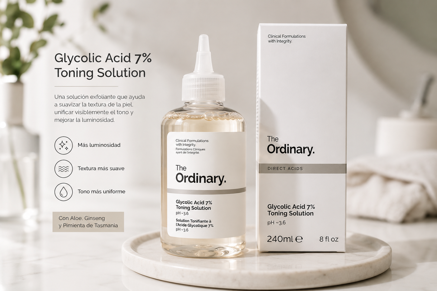 The Ordinary Glycolic Acid 7% Toning Solution – Tónico Exfoliante Facial